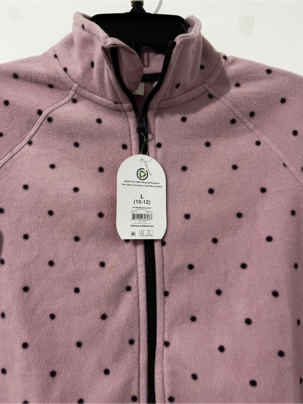 wonder nation Pink Polka Dot Full-Zip Fleece Jacket
